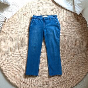 Frank & Eileen Wicklow Italian Denim Raw Hem Crop Chino Jeans Size 6